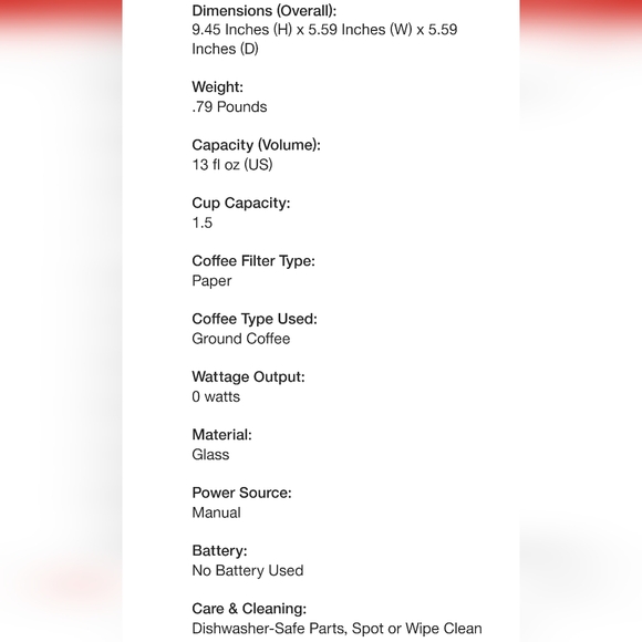 Hearth & Hand Glass & Wood Coffee Pour Over - Picture 6 of 6